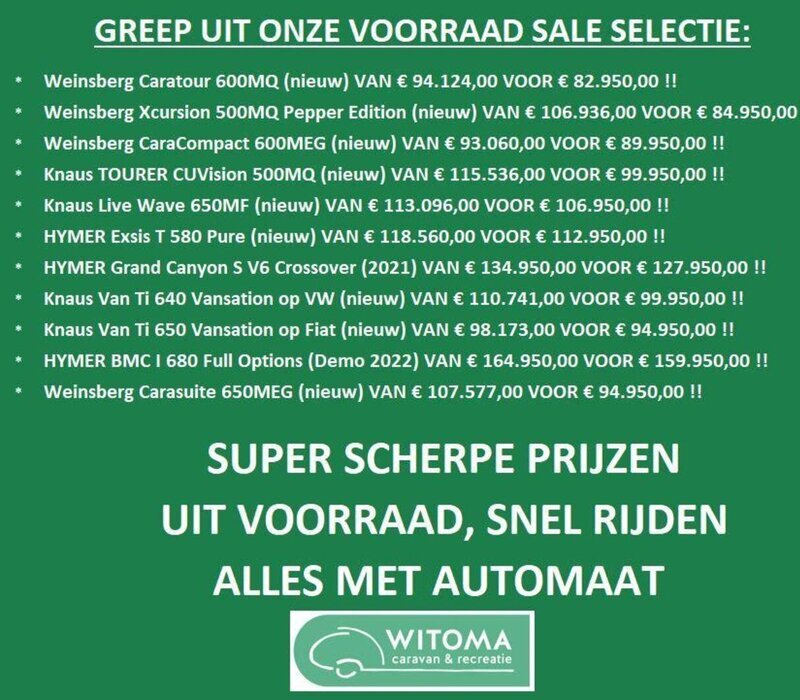 HYMER Hymer B  VOORRAAD SALE BIJ WITOMA